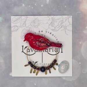 broche "red bird"